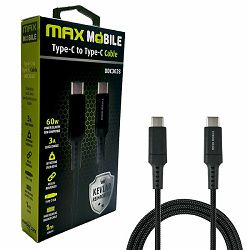 Kabel data MAXMOBILE UDC3028 Type C - Type C, QC, 1M crni