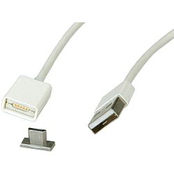 Roline USB2.0 magnetski kabel TIP A(M) na Micro B(M), 1.0m bijeli