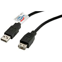 Roline USB2.0 kabel TIP A-A M/F 3.0m crni (produžni)
