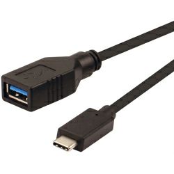 Roline USB3.2 Gen 1 kabel TIP A-C F/M, 0.15m crni