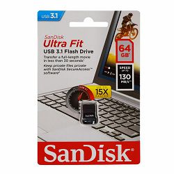SANDISK USB 3.1 FLASH DRIVE ULTRA FIT 64GB