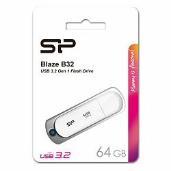 SP USB 3.2 FLASH DRIVE BLAZE B32 64GB WHITE