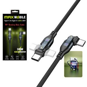 MAXMOBILE DATA KABEL TYPE C-TYPE C A04 BLACK QC 240W,Dual rotate,1.2m