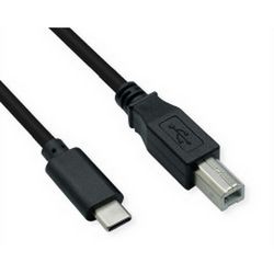 Roline USB2.0 Kabel TIP C, C - B, M/M, 1.8m crni