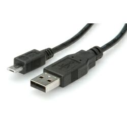 Roline USB2.0 kabel TIP A(M) na Micro B(M), 0.8m crni