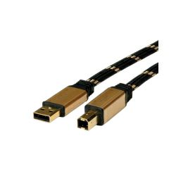 Roline GOLD USB2.0 kabel TIP A/B M/M, 1.8m crno/zlatni