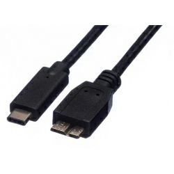 Roline USB3.1 kabel TIP C-microB M/M, 0.5m crni