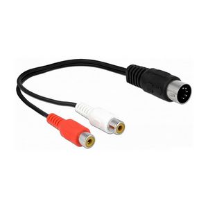 Audio adapter kabel DELOCK 5-pinski DIN muški na 2x RCA (Cinch) ženski, 20 cm (85835)