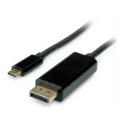 Roline VALUE USB-C - DP kabel, M/M, 1.0m crni