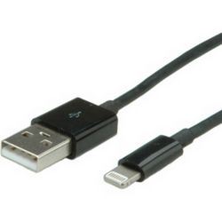 Roline VALUE Lightning na USB kabel za iPhone/iPad/iPod, 1.8m crni