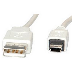 Roline VALUE USB2.0 kabel TIP A(M) na Mini 5-pin (M), 0.8m bijeli