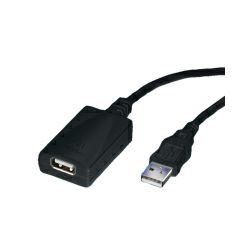 Roline USB2.0 produžni kabel, 1-port, 5.0m crni