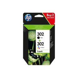 Spremnik s tintom HP 302 (2-pak - crna, boja na bazi boje, original)