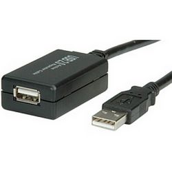Roline VALUE USB2.0 aktivni produžni kabel sa ponavljačem, 12m crni