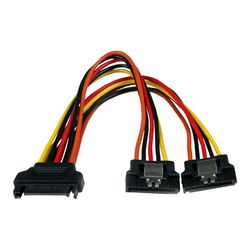 Kabel za napajanje STARTECH.COM duljine 6 in (15 cm) (SATA Power Y Splitter kabel adapter s kopčom, M/Ž, kabel za razdjeljivanje napajanja za Serial ATA, SATA 