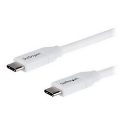 USB C na USB C kabel STARTECH.COM USB2C5C2MW (6 ft / 2m, 5A PD, M/M, USB 2.0, USB-IF certificiran, USB Type C kabel, USB C kabel za punjenje, USB-C kabel, 2 