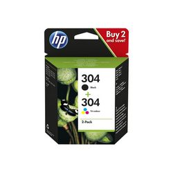 Spremnik s tintom HP 304 Combo Pack (2 komada, original) crna, trobojna na bazi boje 