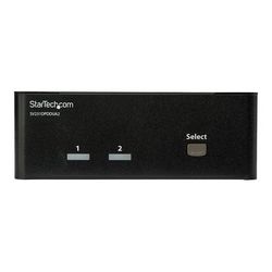 DisplayPort KVM prekidač STARTECH.COM KVM / audio / USB prekidač s dva priključka (Dual-Monitor, 4K 60, s audio i USB podrškom za periferne uređaje, DP 1.2, 