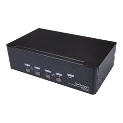 KVM STARTECH.COM DisplayPort (4 utora, 4K 60Hz, dvostruki monitor, KVM DisplayPort, stolni KVM prekidač, SV431DPDDUA2, audio/USB, za montažu na stalak)