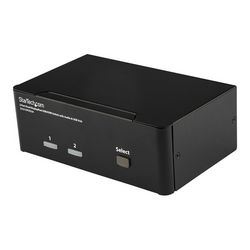 Dvostruki monitor DisplayPort KVM prekidač STARTECH.COM SV231DPDDUA (2 priključka, USB 2.0 hub, audio i mikrofon- DP KVM prekidač, KVM / audio 