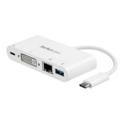 USB C višenamjenski adapter na DVI-D (digitalni) video STARTECH.COM (60W PD prolaz/gbE/USB-A, prijenosni USB Type-C/Thunderbolt 3 mini dock, vanjski video 