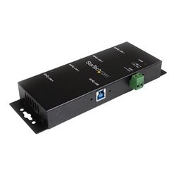 USB hub STARTECH.COM hub 4 priključka (metalni industrijski USB-A hub, zidni ili stolni montažni USB podatkovni hub, TAA kompatibilan USB proširni hub 