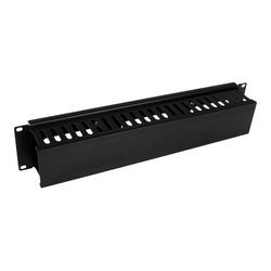 StarTech.com Horizontal 2U Server Rack Cable Management Finger Duct w/ Cover - 19" Network Rack Wire Duct Raceway Panel - Slotted Wire Duct (CMDUCT2U) rack cable management panel - 2U