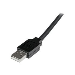 Aktivni USB 2.0 produžni kabel STARTECH.COM 15m (M/F, USB 2.0 repeater kabel spona, USB A muški na USB A ženski (USB2AAEXT15M), USB na USB, 15 m) crna