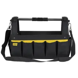 Torba za alat STANLEY 18" Open Tool Bag (crna, 18 inča, otvoreni dizajn, više džepova, vodootporna baza)