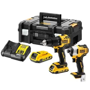 18V set: drill-drill ud+curl; DCD709&DCF809;2xaku 2AH,Charge