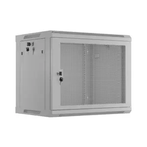 19" 9U 600X 450 grey wall mount rack cabinet perfo