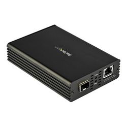 StarTech.com 10GbE Fiber Ethernet Media Converter for 10Gbps Network 10GBASE-T SFP to RJ45 Multigigabit Singlemode/Multimode Fiber Optic to Copper Network Ethernet to Fiber Bridge, SMF/MMF - SFP to RJ