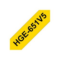 Laminirana traka BROTHER HGE-651V5 (24 mm x 8 m) crna na žutoj