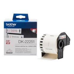 Kontinuirane naljepnice BROTHER DK-22251 (62 mm x 15.24 m, crveno/crno na bijelo)