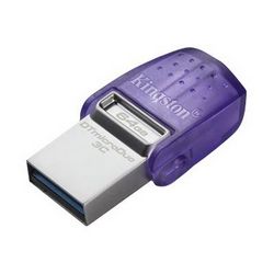 USB memorija KINGSTON DataTraveler microDuo 3C (USB 3.2 Gen 1 (3.1 Gen 1), 64 GB) ljubičasta/nehrđajući čelik