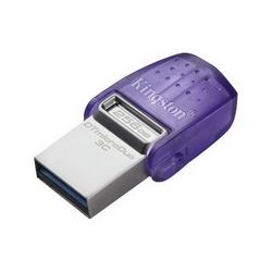 USB memorija KINGSTON DataTraveler microDuo 3C (USB 3.2 Gen 1 (3.1 Gen 1), 256 GB) ljubičasta/nehrđajući čelik