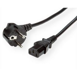Roline VALUE naponski kabel PC-Monitor, IEC320 C13 10A, M/F, 0.6m crni