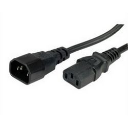 Roline VALUE naponski kabel PC-Monitor, IEC320 C14-C13 10A, M/F, 0.5m crni