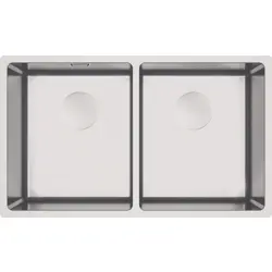 2-bowl wall-hung steel sink