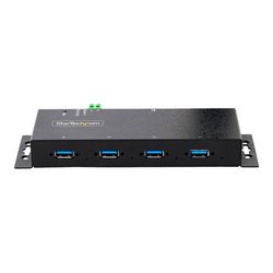 Industrijski USB hub STARTECH.COM (s 4 priključka, USB 3.0 5Gbps hub, robusni USB hub s 15kV zračnom/8kV kontaktom ESD i zaštitom od udara, DIN/zid/stol 