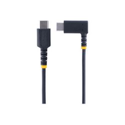 Kabel za punjenje USB C STARTECH.COM pod pravim kutom od 1ft (30cm) (60W PD 3A, teški brzi USB-C kabel, USB 2.0 tip C, izdržljivo i robusno aramidno vlakno, S20/iPad/Pixel)