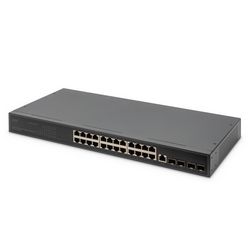 Preklopnik DIGITUS (19", 29 porta, 24 RJ45 porta 10/100/1000, 4x 10G SFP+, 1x Uplink)