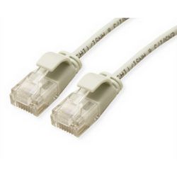 Roline UTP Data Center Patch kabel, Cat.6A (Class EA), LSOH, Slim, 1m sivi