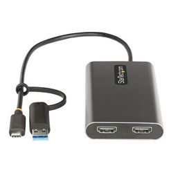 USB-C na Dual-HDMI adapter STARTECH.COM (USB-C ili A na 2x HDMI, 4K 60Hz, 100W PD prolaz, 30cm ugrađeni kabel, vanjski video grafički adapter)