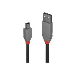 USB kabel LINDY Anthra Line (USB do mini-USB Type B, 20 cm)