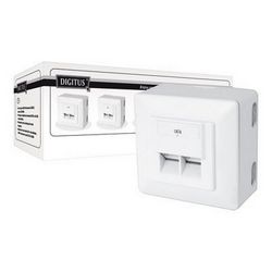 Zidna utičnica ZUB DIGITUS Cat6 (oklopljena, 2x RJ45 8P8C)