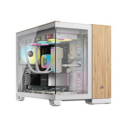 Kućište za računalo CORSAIR 2500X M-ATX TG (bijelo/bambus, staklo kaljeno)