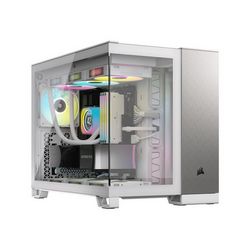 Kućište za računalo CORSAIR 2500X M-ATX TG (Bijela/Siva legura, stakleni panel)