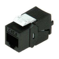 Roline RJ45 Keystone konektor Cat.6/Class E, UTP (tool-free) crni