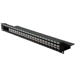 Roline 24-portni Patch Panel (prazni) 19" Keystone UTP Cat.5e/6/Class E crni